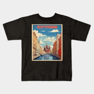 Saint Petersburg Vintage Tourism Poster Kids T-Shirt